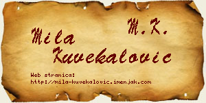 Mila Kuvekalović vizit kartica